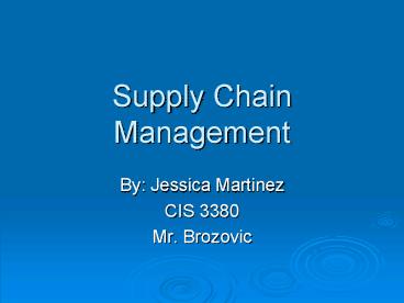Supply Chain Management