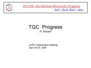 TQC Progress R. Bossert