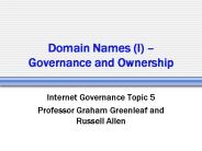Domain Names I Governance and Ownership
