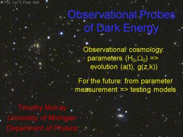 Observational Probes of Dark Energy