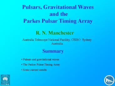 Pulsars, Gravitational Waves