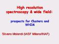 High resolution spectroscopy PowerPoint PPT Presentation