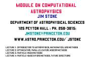 Module on Computational Astrophysics