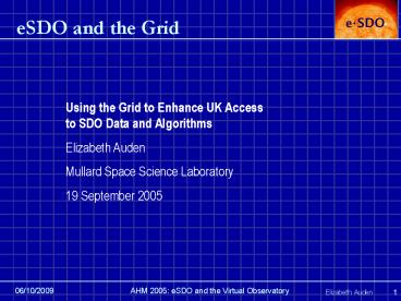 eSDO and the Grid