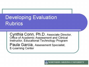 Developing Evaluation Rubrics