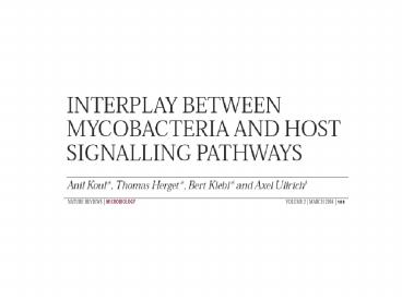 Mycobacterium tuberculosis