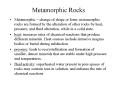 Metamorphic Rocks PowerPoint PPT Presentation