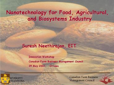 Nanotechnology for Food, Agricultural, and Biosystems Industry