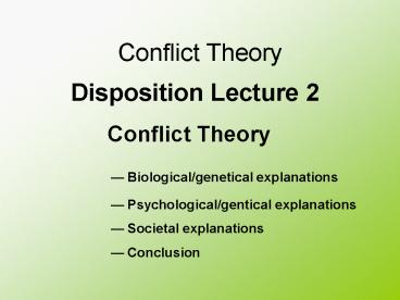 Conflict Theory