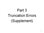 Truncation Errors