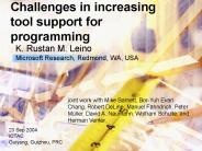 Challenges in increasing tool support for programming