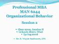 Professional MBA MAN 6244 Organizational Behavior Session 2 PowerPoint PPT Presentation