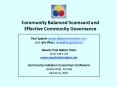 Community Balanced Scorecard and Effective Community Governance PowerPoint PPT Presentation