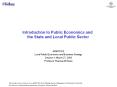 Introduction to Public Economics and the State and Local Public Sector PowerPoint PPT Presentation
