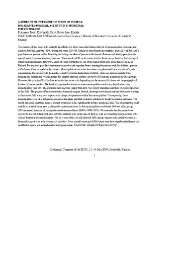 A THREEYEAR INTERVENTION STUDY OF INCREAS