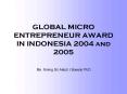 GLOBAL MICRO ENTREPRENEUR AWARD IN INDONESIA 2004 and 2005 PowerPoint PPT Presentation