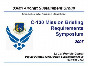 C130 Mission Briefing