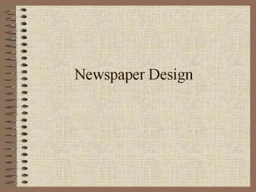 Newspaper Design