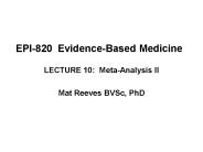 EPI-820 Evidence-Based Medicine