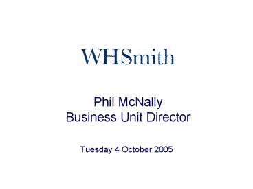 Phil McNally Business Unit Director