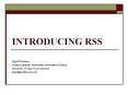 INTRODUCING RSS PowerPoint PPT Presentation