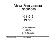 Visual Programming Languages ICS 519 Part 1