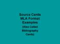 Source Cards MLA Format Examples PowerPoint PPT Presentation