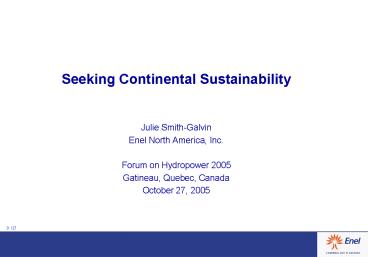 Seeking Continental Sustainability