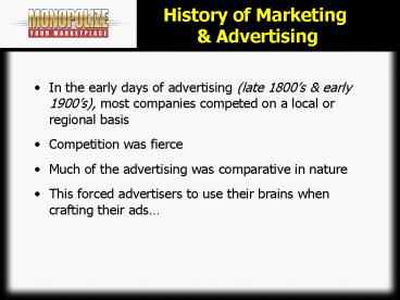 History of Marketing
