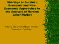 Shortage or Surplus : Economic and Non-Economic Approaches to the Analysis of Nursing Labor Market PowerPoint PPT Presentation