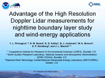 14 th Coherent Laser Radar Conference