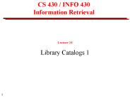CS 430 / INFO 430 Information Retrieval