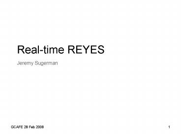 Real-time REYES