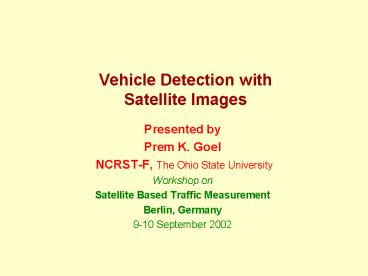 Vehicle Detection with Satellite Images
