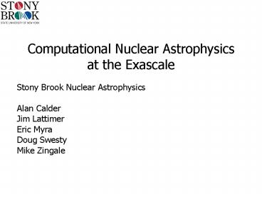 Computational Nuclear Astrophysics at the Exascale