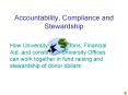 How University Foundations, Financial Aid, and constituent University Offices can work together in fund raising and stewardship of donor dollars PowerPoint PPT Presentation