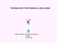 Financial Inclusion Technology