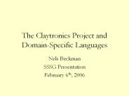 The Claytronics Project and Domain-Specific Languages