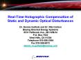 RealTime Holographic Compensation of Static and Dynamic Optical Disturbances PowerPoint PPT Presentation