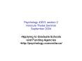 Psychology 430/3, section 2 Honours Thesis Seminar September 2004 PowerPoint PPT Presentation