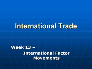 International Trade