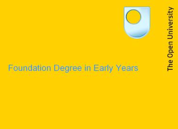 Foundation Degree in Early Years