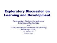 Exploratory Discussion on Learning and Development
