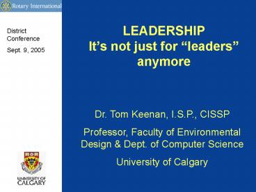 LEADERSHIP Its not just for leaders anymore