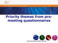 Priority themes from premeeting questionnaires PowerPoint PPT Presentation