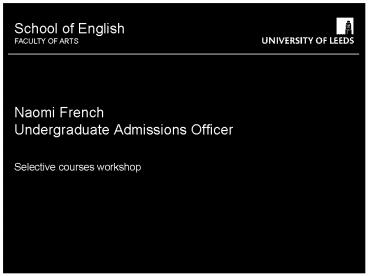 Naomi French Undergraduate Admissions Officer