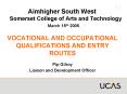 Aimhigher South West Somerset College of Arts and Technology March 15th 2005 PowerPoint PPT Presentation