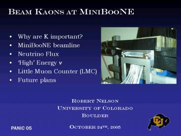 Beam Kaons at MiniBoone