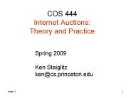 COS 444 Internet Auctions: Theory and Practice