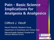 Pain - Basic Science Implications for Analgesia